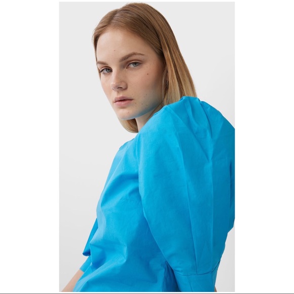 NWT - Stradivarius Puff Shoulder 3/4 Sleeve Blue - Picture 4 of 7
